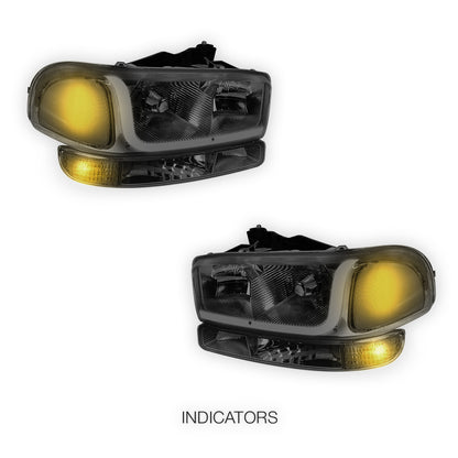 GMC Sierra 1500 SLE / SLE2 / SLT (1999 - 2007) LED DRL Headlights LH + RH