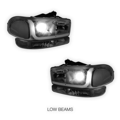 GMC Sierra 1500 SLE / SLE2 / SLT (1999 - 2007) LED DRL Headlights LH + RH