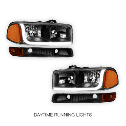 GMC Sierra 1500 HD SLE / SLT (2001 - 2007) LED DRL Headlights LH + RH