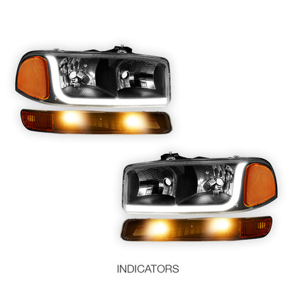 GMC Sierra 1500 HD SLE / SLT (2001 - 2007) LED DRL Headlights LH + RH