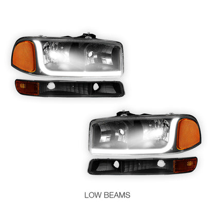 GMC Sierra 1500 HD SLE / SLT (2001 - 2007) LED DRL Headlights LH + RH