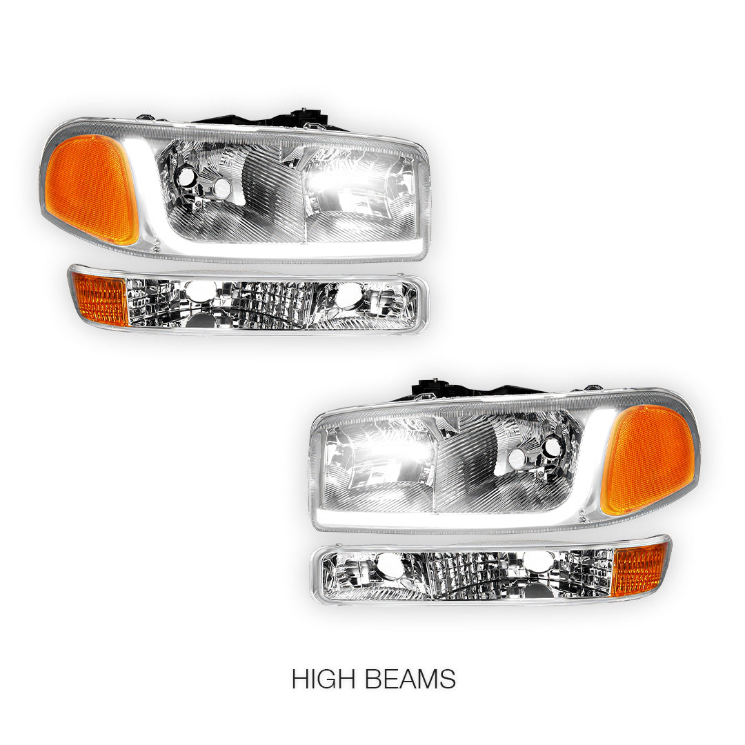 GMC Sierra 1500 HD SLE / SLT (2001 - 2007) LED DRL Headlights LH + RH
