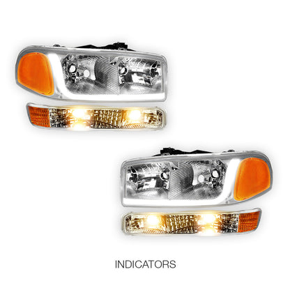 GMC Sierra 1500 HD SLE / SLT (2001 - 2007) LED DRL Headlights LH + RH