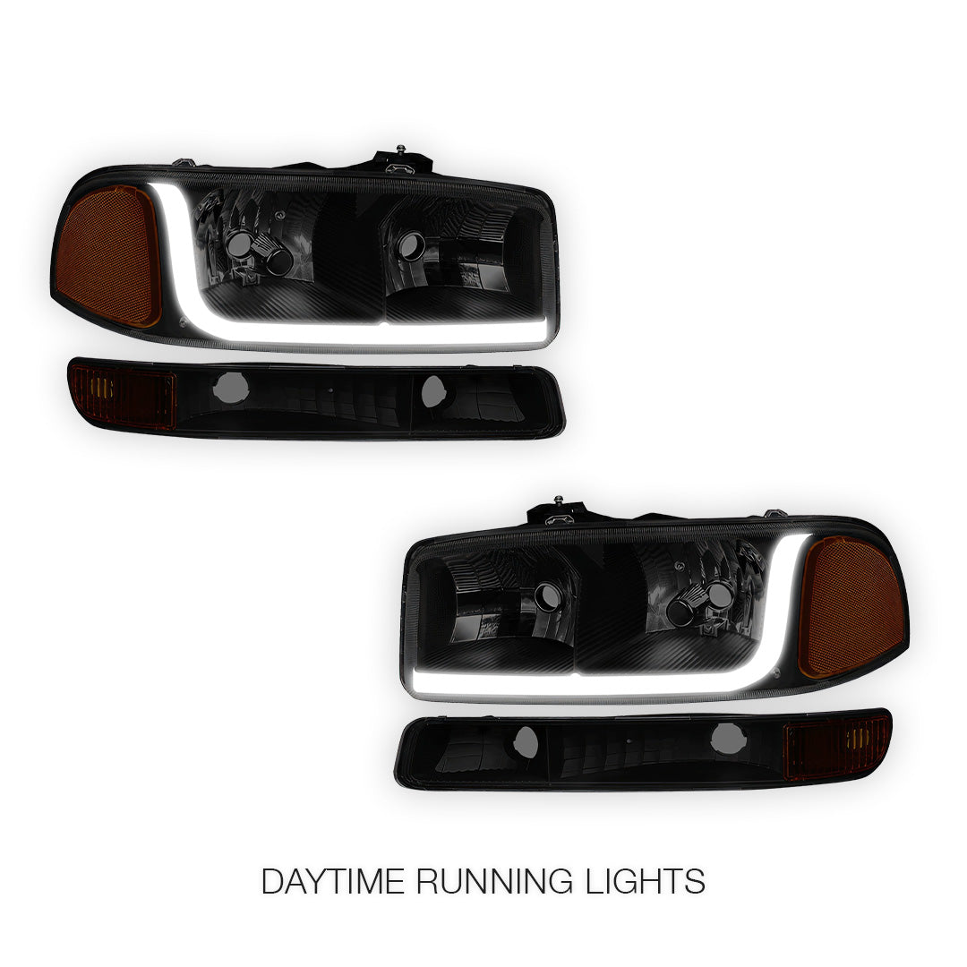 GMC Sierra 1500 HD SLE / SLT (2001 - 2007) LED DRL Headlights LH + RH