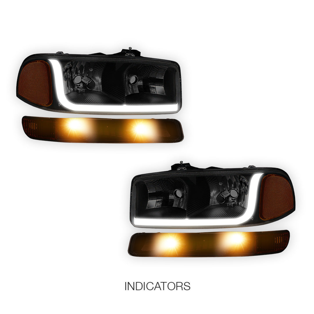 GMC Sierra 1500 HD SLE / SLT (2001 - 2007) LED DRL Headlights LH + RH