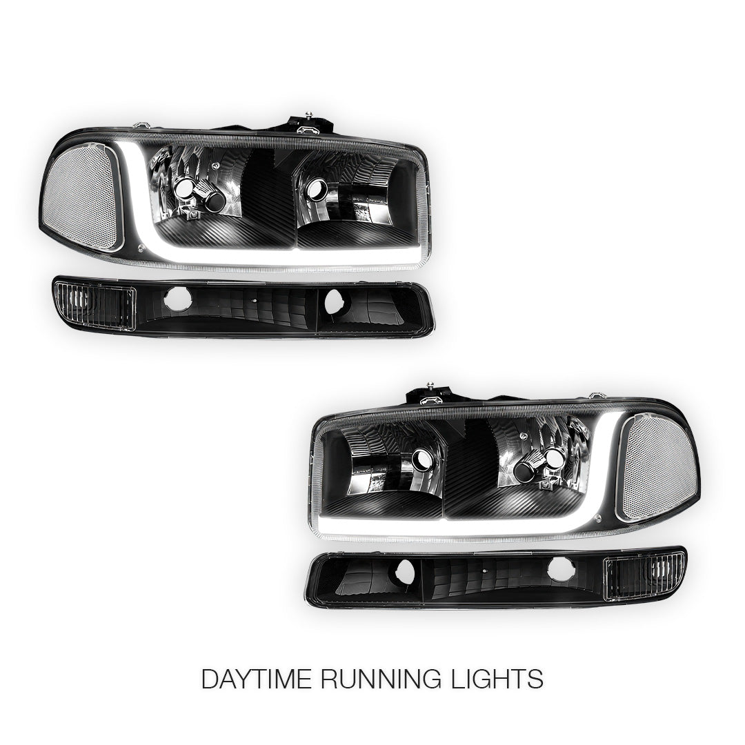 GMC Sierra 1500 HD SLE / SLT (2001 - 2007) LED DRL Headlights LH + RH