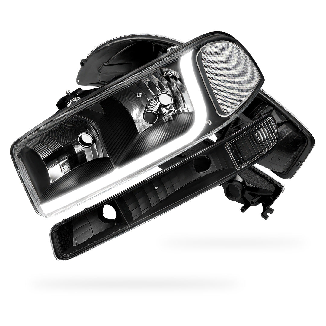 GMC Sierra 1500 HD SLE / SLT (2001 - 2007) LED DRL Headlights LH + RH