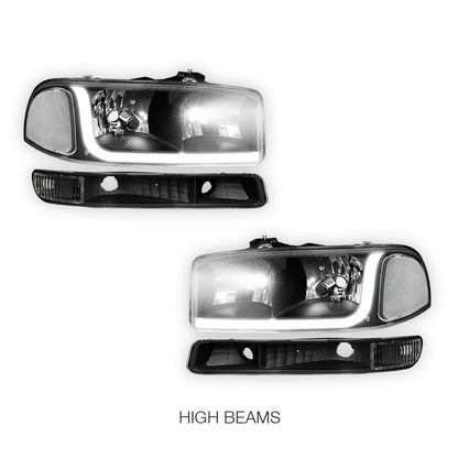 GMC Sierra 1500 HD SLE / SLT (2001 - 2007) LED DRL Headlights LH + RH