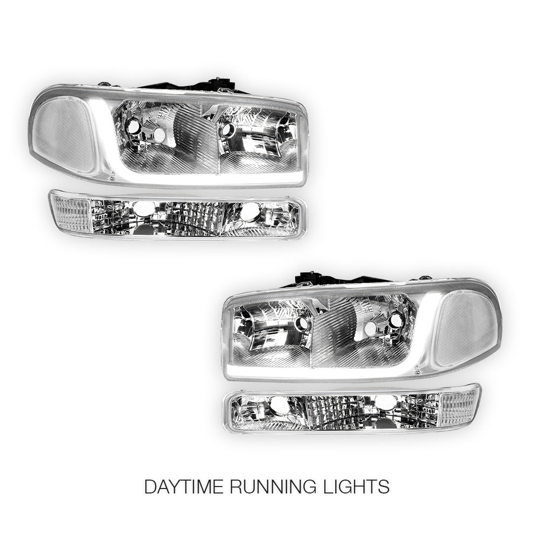 GMC Sierra 1500 HD SLE / SLT (2001 - 2007) LED DRL Headlights LH + RH