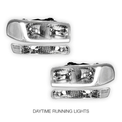 GMC Sierra 1500 HD SLE / SLT (2001 - 2007) LED DRL Headlights LH + RH