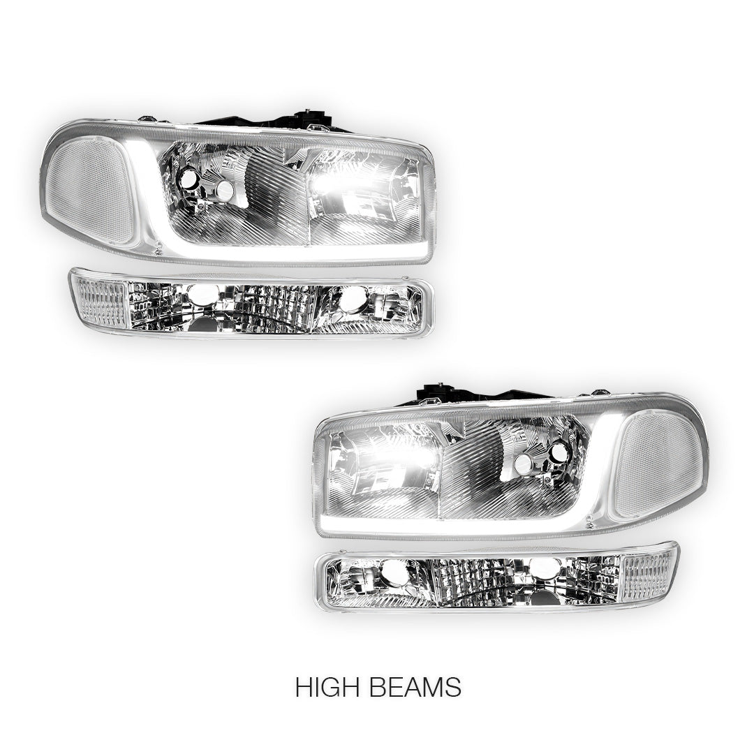 GMC Sierra 1500 HD SLE / SLT (2001 - 2007) LED DRL Headlights LH + RH