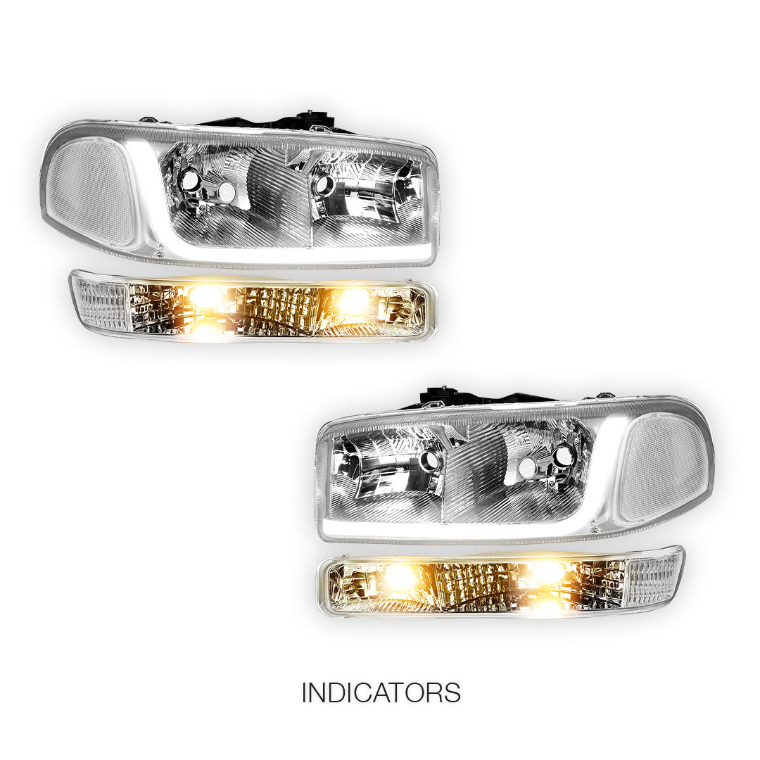 GMC Sierra 1500 HD SLE / SLT (2001 - 2007) LED DRL Headlights LH + RH