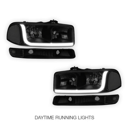 GMC Sierra 1500 HD SLE / SLT (2001 - 2007) LED DRL Headlights LH + RH