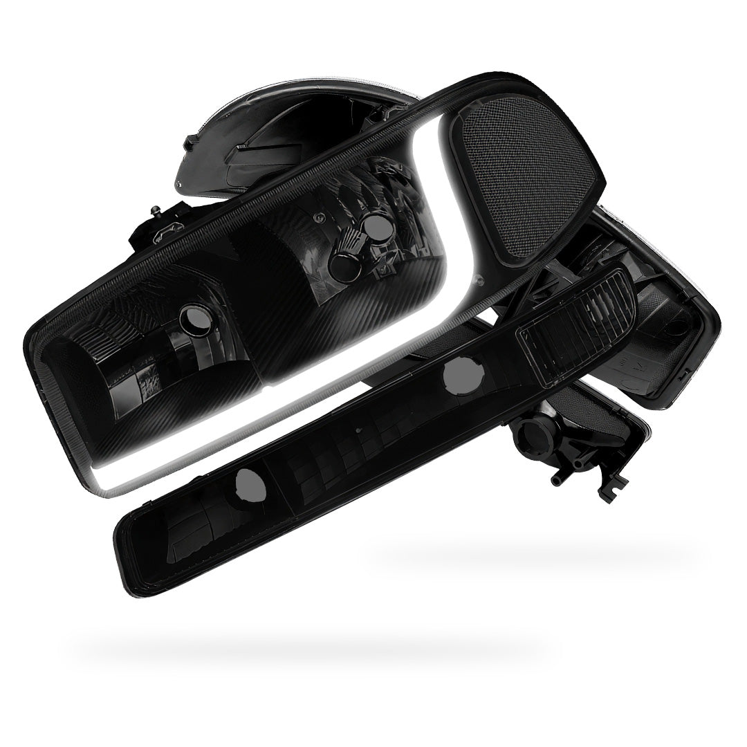 GMC Sierra 1500 HD SLE / SLT (2001 - 2007) LED DRL Headlights LH + RH
