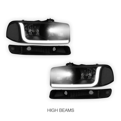 GMC Sierra 1500 HD SLE / SLT (2001 - 2007) LED DRL Headlights LH + RH