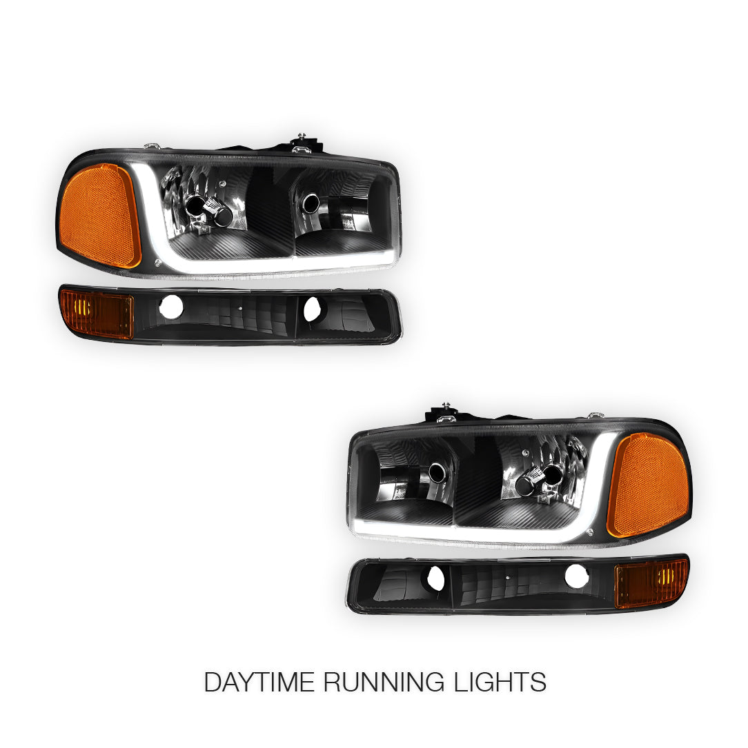 GMC Sierra 2500 HD SL / SLE / SLT (2001 - 2007) LED DRL Headlights LH + RH
