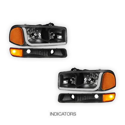 GMC Sierra 2500 HD SL / SLE / SLT (2001 - 2007) LED DRL Headlights LH + RH