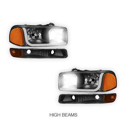 GMC Sierra 2500 HD SL / SLE / SLT (2001 - 2007) LED DRL Headlights LH + RH