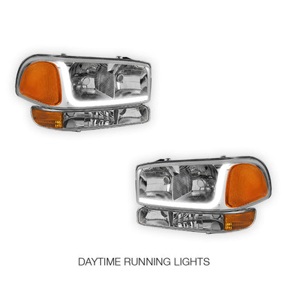 GMC Sierra 2500 HD SL / SLE / SLT (2001 - 2007) LED DRL Headlights LH + RH