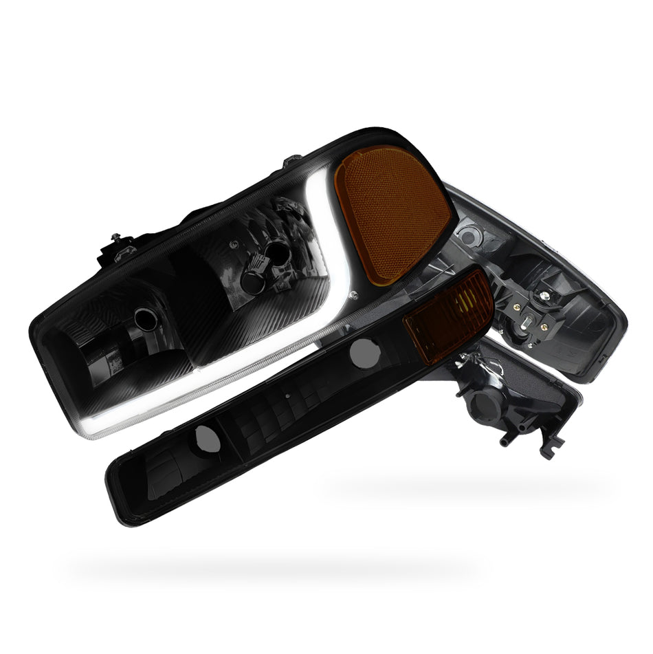 GMC Sierra 2500 HD SL / SLE / SLT (2001 - 2007) LED DRL Headlights LH + RH
