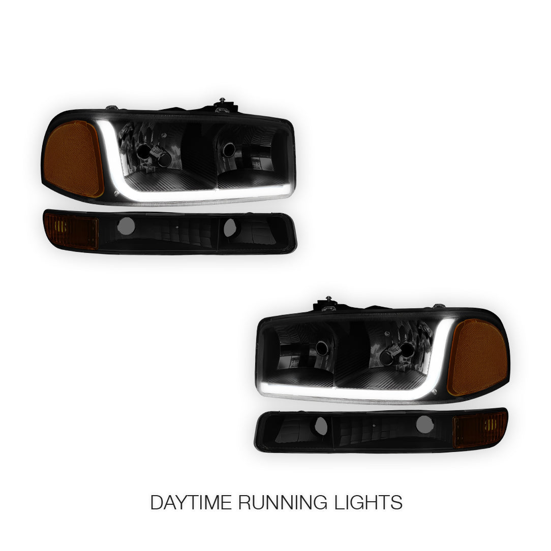 GMC Sierra 2500 HD SL / SLE / SLT (2001 - 2007) LED DRL Headlights LH + RH