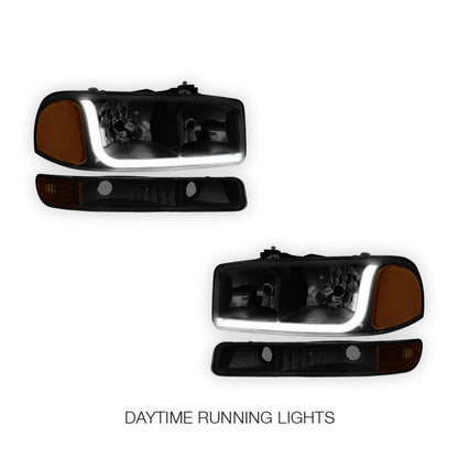 GMC Sierra 2500 HD SL / SLE / SLT (2001 - 2007) LED DRL Headlights LH + RH