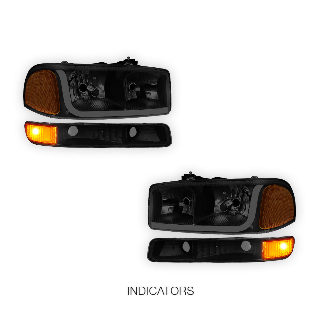 GMC Sierra 2500 HD SL / SLE / SLT (2001 - 2007) LED DRL Headlights LH + RH