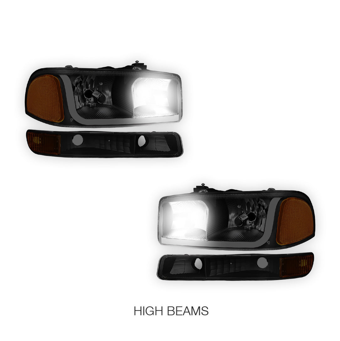 GMC Sierra 2500 HD SL / SLE / SLT (2001 - 2007) LED DRL Headlights LH + RH