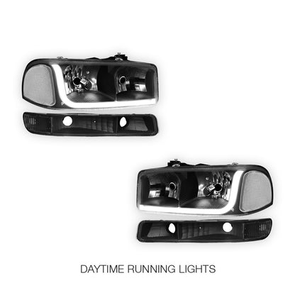 GMC Sierra 2500 HD SL / SLE / SLT (2001 - 2007) LED DRL Headlights LH + RH