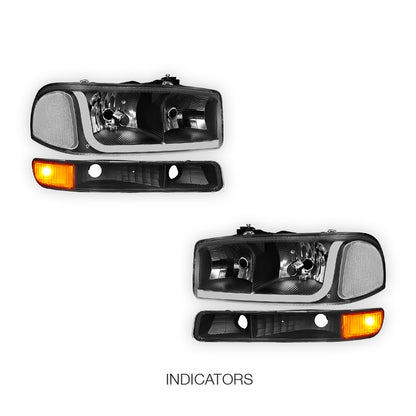 GMC Sierra 2500 HD SL / SLE / SLT (2001 - 2007) LED DRL Headlights LH + RH