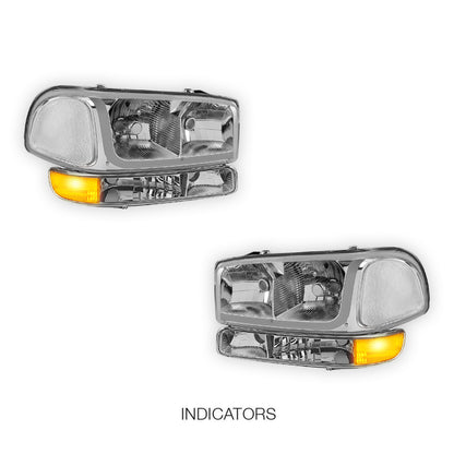 GMC Sierra 2500 HD SL / SLE / SLT (2001 - 2007) LED DRL Headlights LH + RH