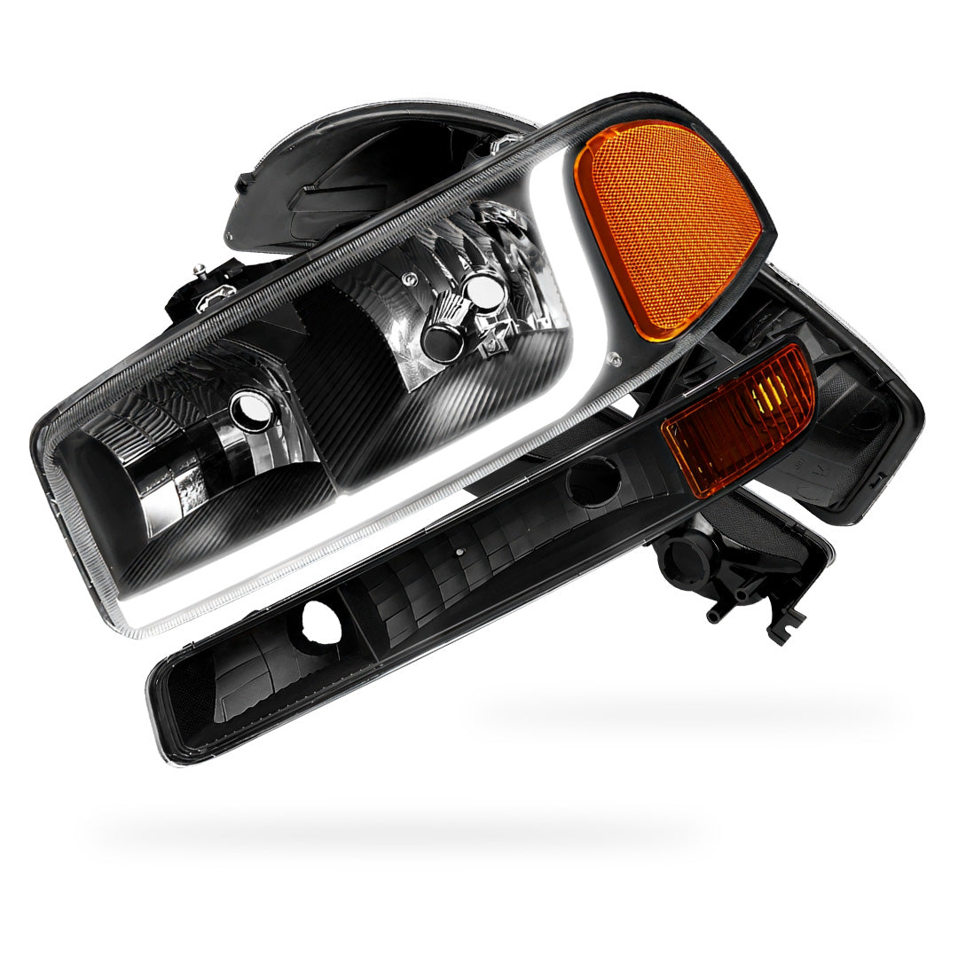 GMC Sierra 3500 SL / SLE / SLT (2001 - 2007) LED DRL Headlights LH + RH