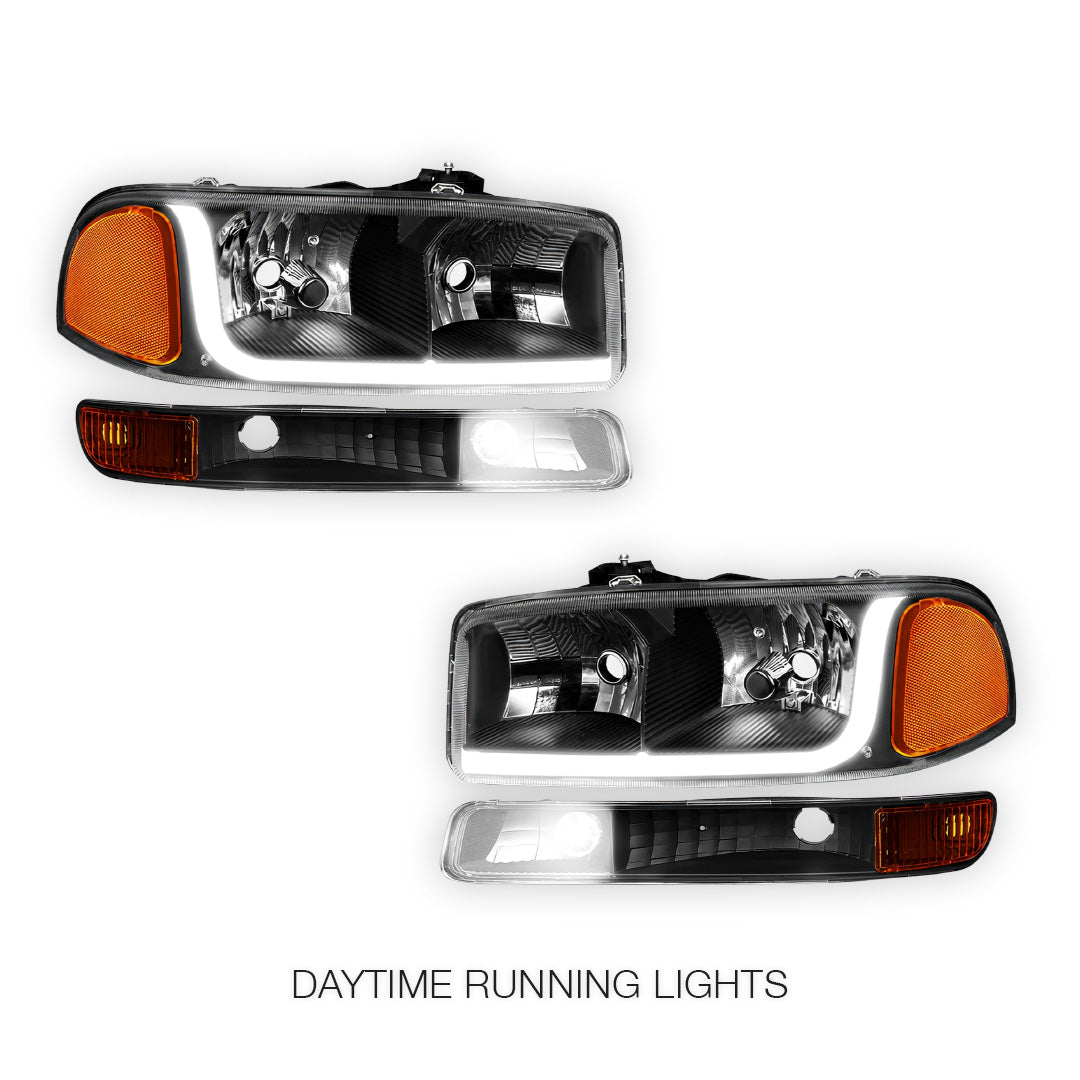 GMC Sierra 3500 SL / SLE / SLT (2001 - 2007) LED DRL Headlights LH + RH