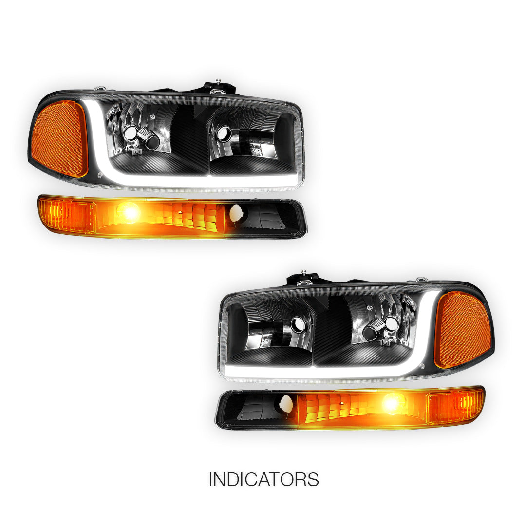 GMC Sierra 3500 SL / SLE / SLT (2001 - 2007) LED DRL Headlights LH + RH