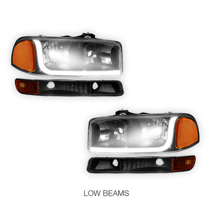 GMC Sierra 3500 SL / SLE / SLT (2001 - 2007) LED DRL Headlights LH + RH