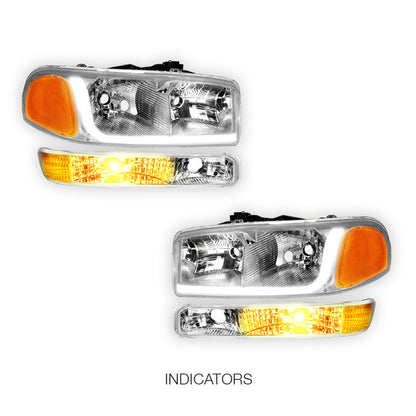 GMC Sierra 3500 SL / SLE / SLT (2001 - 2007) LED DRL Headlights LH + RH