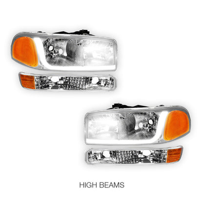 GMC Sierra 3500 SL / SLE / SLT (2001 - 2007) LED DRL Headlights LH + RH