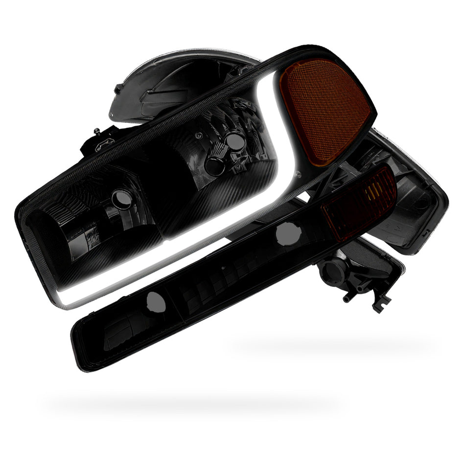 GMC Sierra 3500 SL / SLE / SLT (2001 - 2007) LED DRL Headlights LH + RH