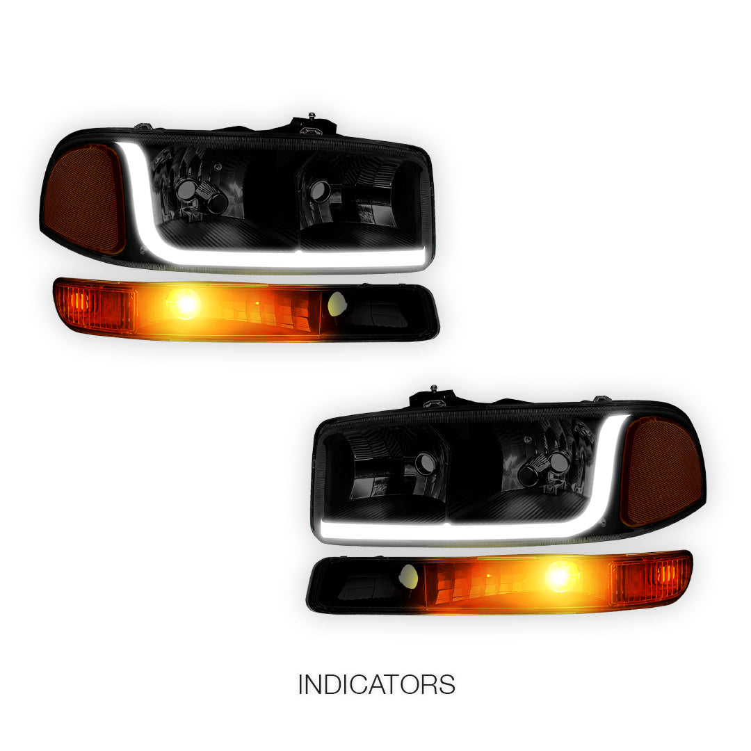 GMC Sierra 3500 SL / SLE / SLT (2001 - 2007) LED DRL Headlights LH + RH