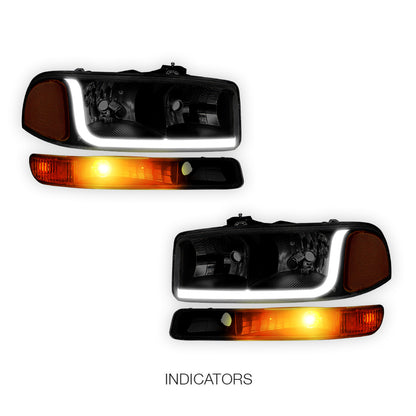 GMC Sierra 3500 SL / SLE / SLT (2001 - 2007) LED DRL Headlights LH + RH