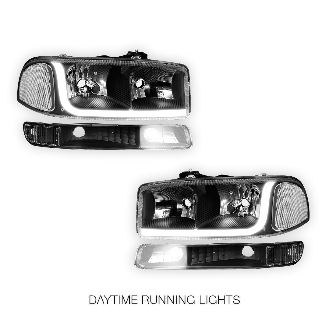 GMC Sierra 3500 SL / SLE / SLT (2001 - 2007) LED DRL Headlights LH + RH