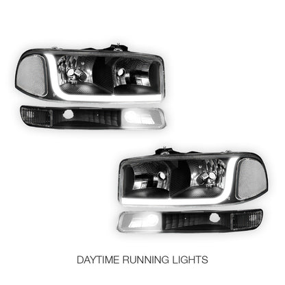 GMC Sierra 3500 SL / SLE / SLT (2001 - 2007) LED DRL Headlights LH + RH