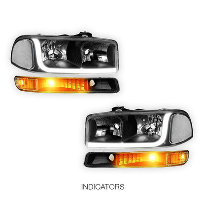 GMC Sierra 3500 SL / SLE / SLT (2001 - 2007) LED DRL Headlights LH + RH