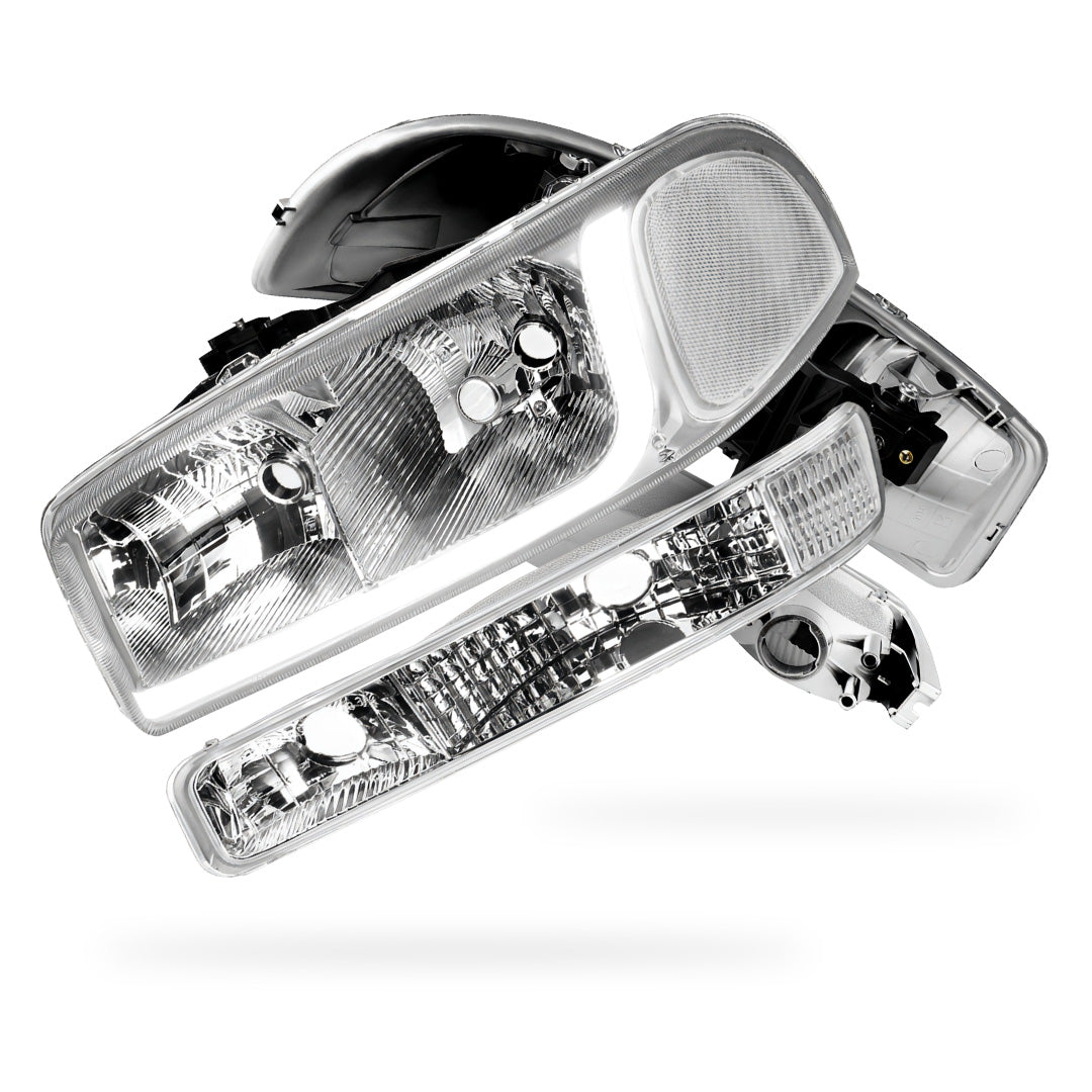 GMC Sierra 3500 SL / SLE / SLT (2001 - 2007) LED DRL Headlights LH + RH