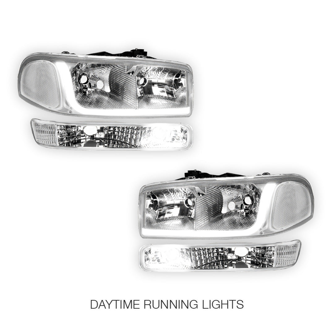 GMC Sierra 3500 SL / SLE / SLT (2001 - 2007) LED DRL Headlights LH + RH