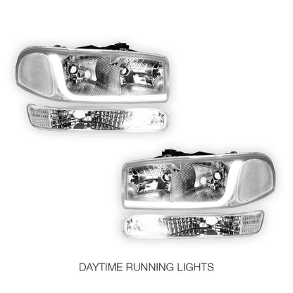 GMC Sierra 3500 SL / SLE / SLT (2001 - 2007) LED DRL Headlights LH + RH