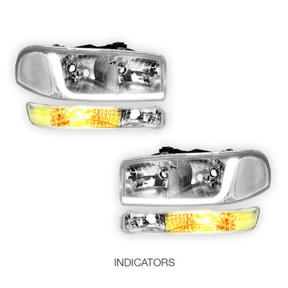 GMC Sierra 3500 SL / SLE / SLT (2001 - 2007) LED DRL Headlights LH + RH