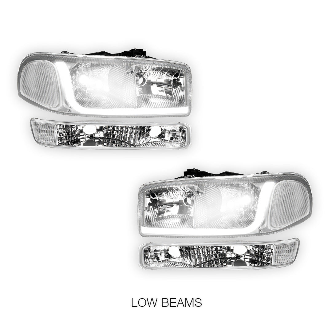 GMC Sierra 3500 SL / SLE / SLT (2001 - 2007) LED DRL Headlights LH + RH