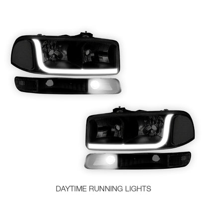 GMC Sierra 3500 SL / SLE / SLT (2001 - 2007) LED DRL Headlights LH + RH