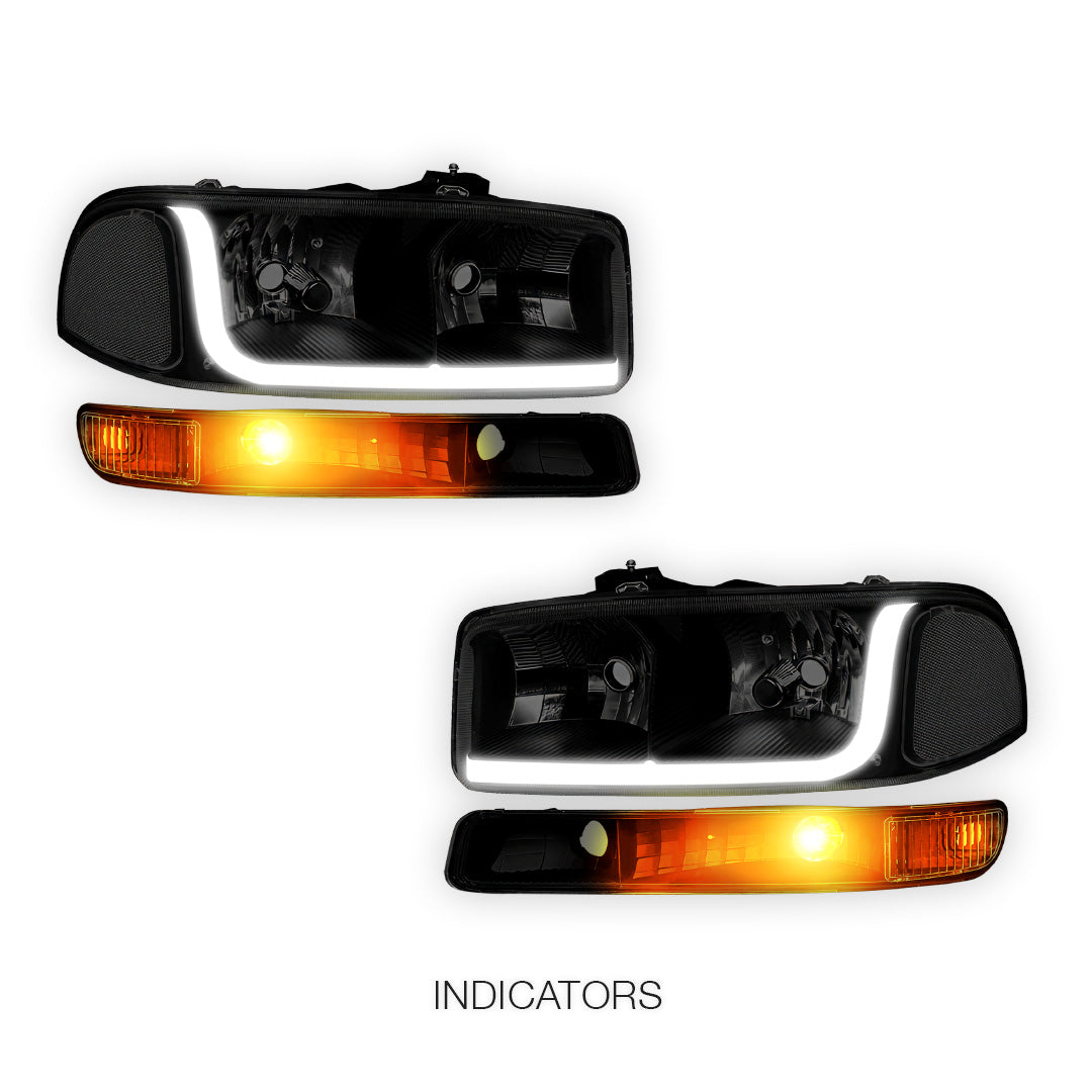 GMC Sierra 3500 SL / SLE / SLT (2001 - 2007) LED DRL Headlights LH + RH